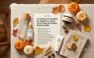 Read more about the article 🍁 Fall Skincare Checklist for Beginners (2026): 10 Easy Steps for Healthy, Hydrated Skin