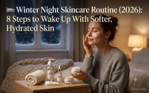 Read more about the article 🛏️ Winter Night Skincare Routine (2026): Best Steps to Wake Up With Softer, Hydrated Skin