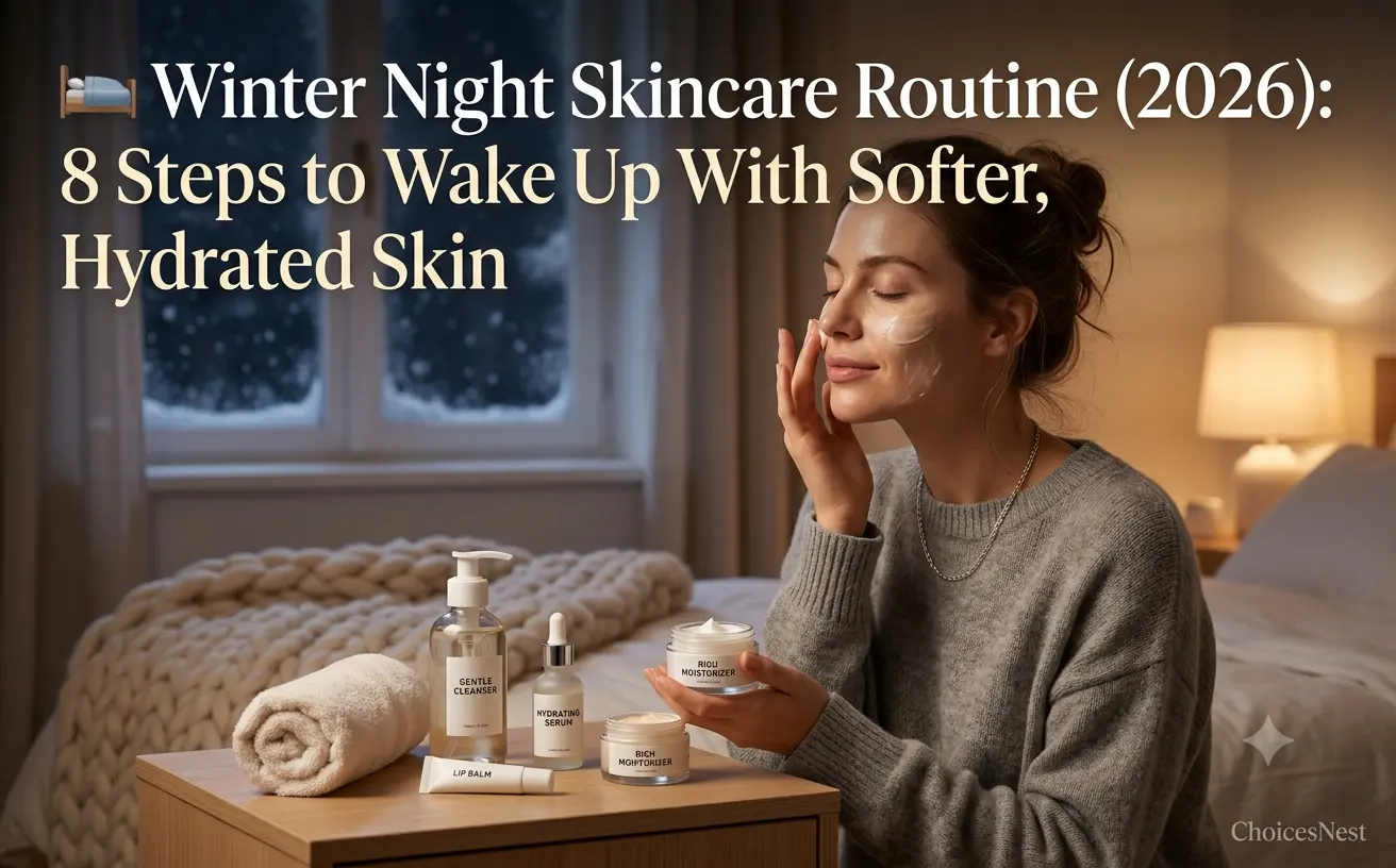 You are currently viewing 🛏️ Winter Night Skincare Routine (2026): Best Steps to Wake Up With Softer, Hydrated Skin