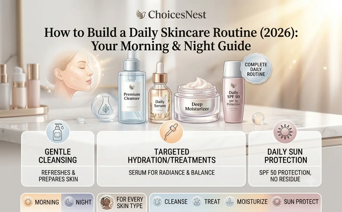 Read more about the article The Ultimate Daily Skincare Routine (2026): Best Morning & Night Guide for Healthy Skin